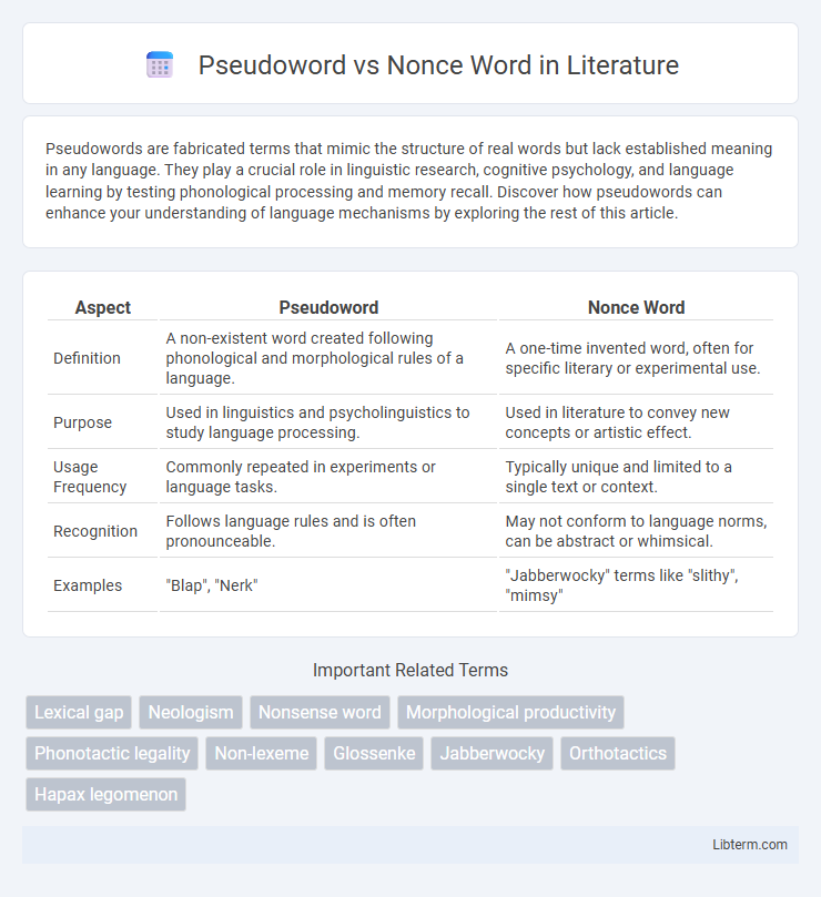 Nonce Word vs Pseudoword in Literature - What is The Difference?