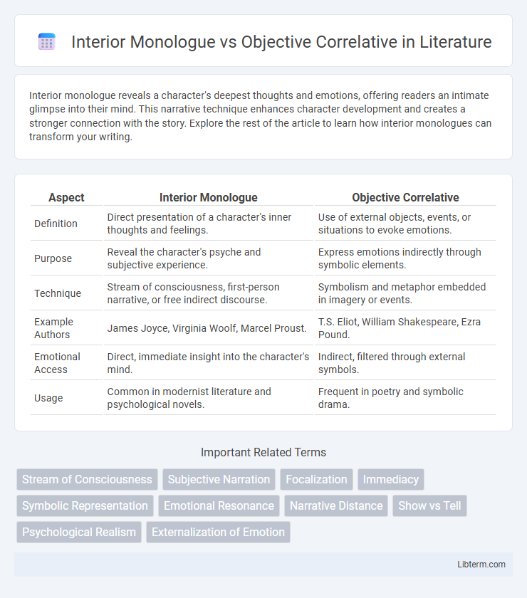 Objective Correlative vs Interior Monologue in Literature - What is The Difference?