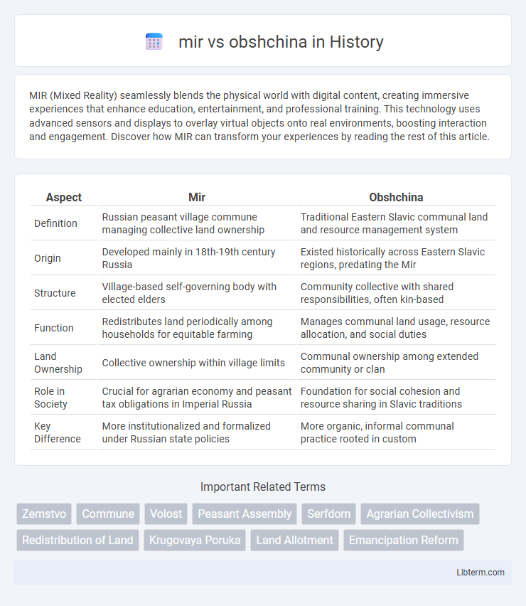 obshchina vs mir in History - What is The Difference?