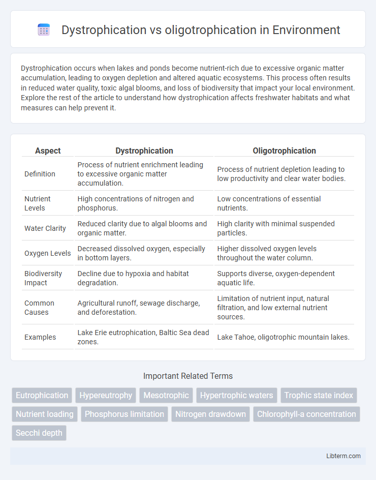 oligotrophication vs Dystrophication in Environment - What is The Difference?