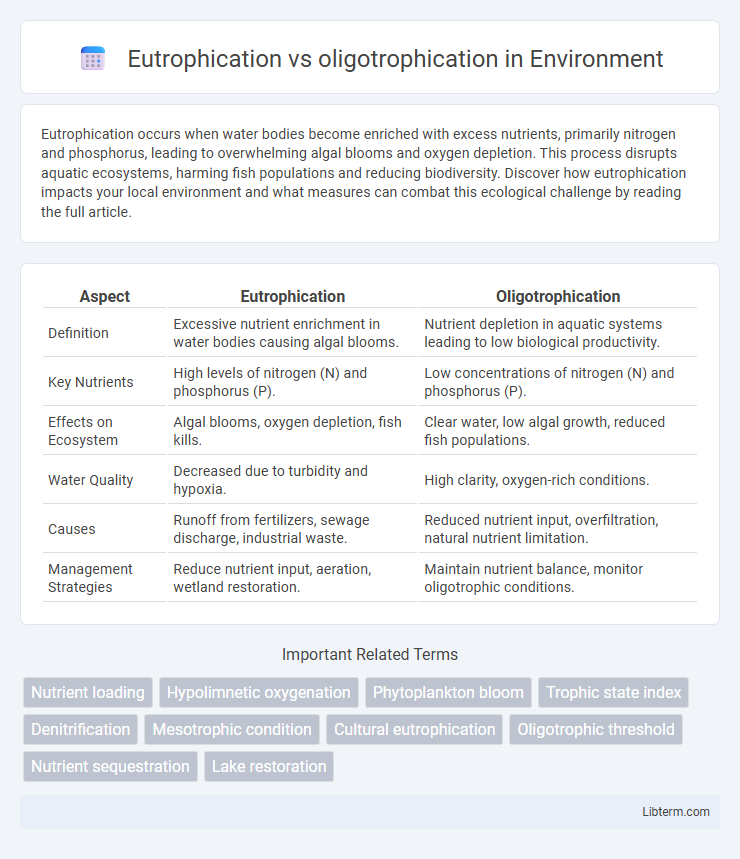 oligotrophication vs Eutrophication in Environment - What is The Difference?