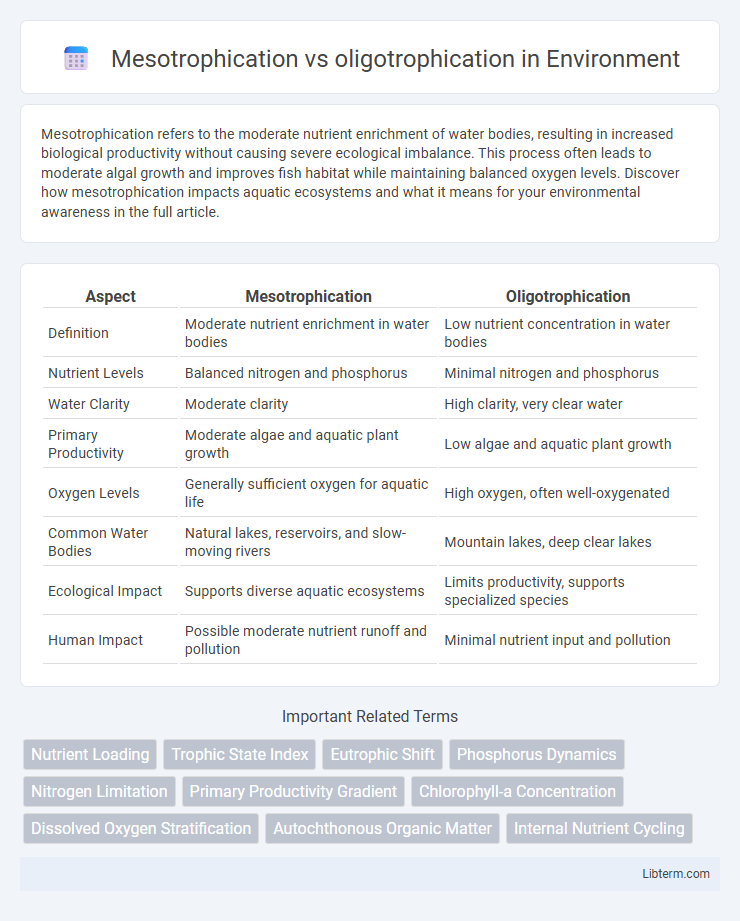 oligotrophication vs Mesotrophication in Environment - What is The Difference?