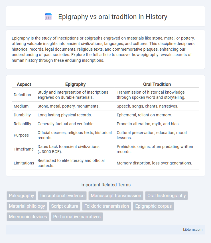 oral tradition vs Epigraphy in History - What is The Difference?