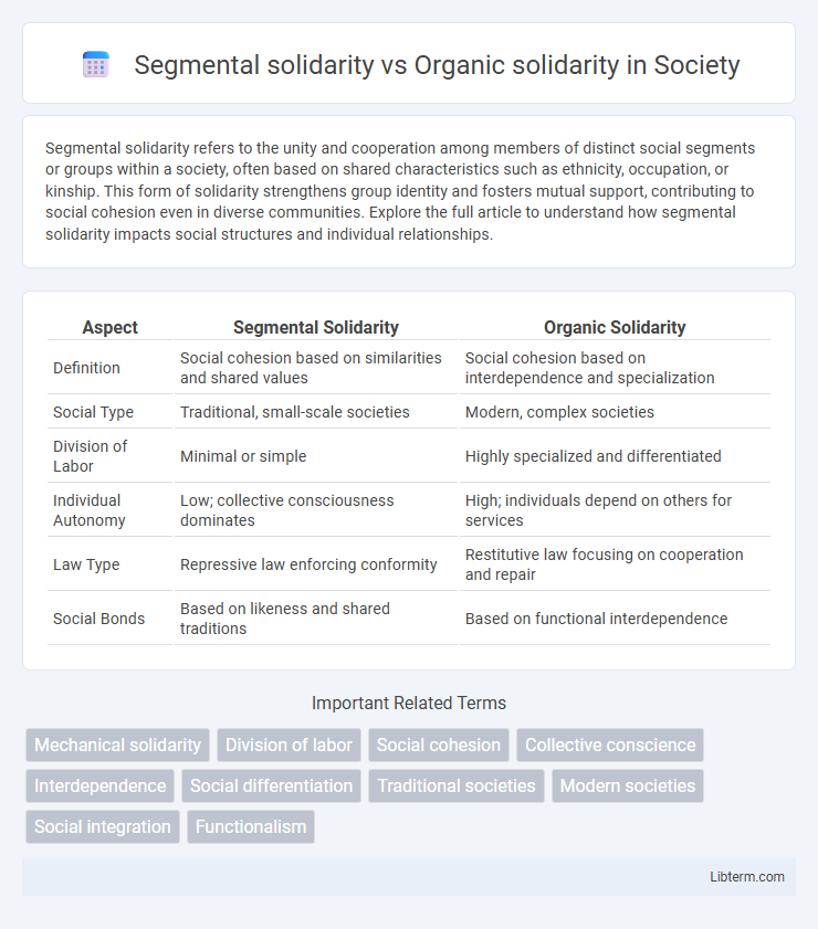 Organic solidarity vs Segmental solidarity in Society - What is The Difference?