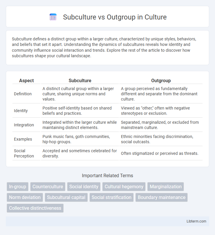 Outgroup vs Subculture in Culture - What is The Difference?