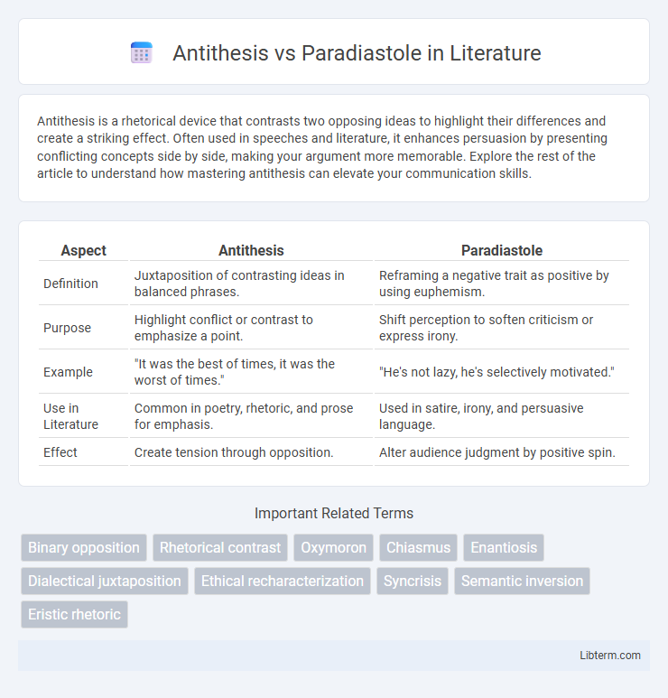 Paradiastole vs Antithesis in Literature - What is The Difference?