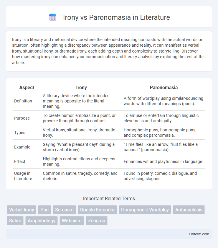 Paronomasia vs Irony in Literature - What is The Difference?