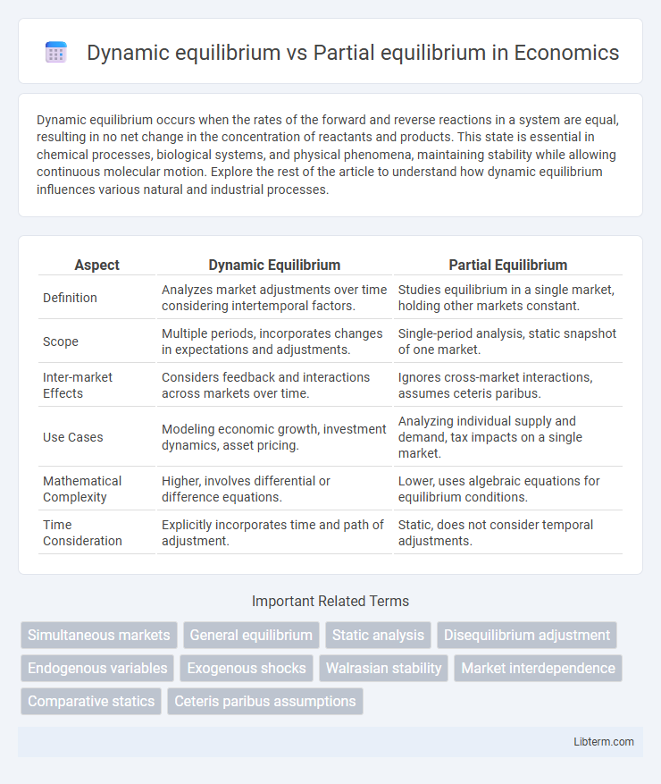 Partial equilibrium vs Dynamic equilibrium in Economics - What is The Difference?