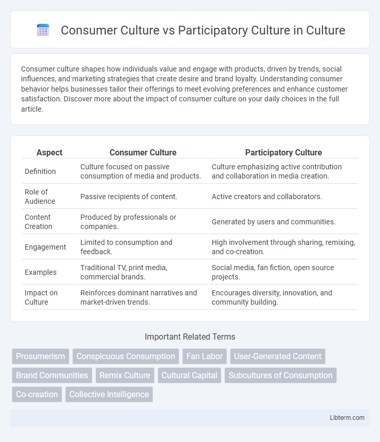 Participatory Culture vs Consumer Culture in Culture - What is The Difference?