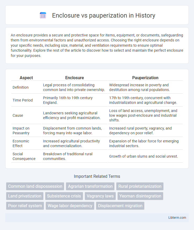 pauperization vs Enclosure in History - What is The Difference?