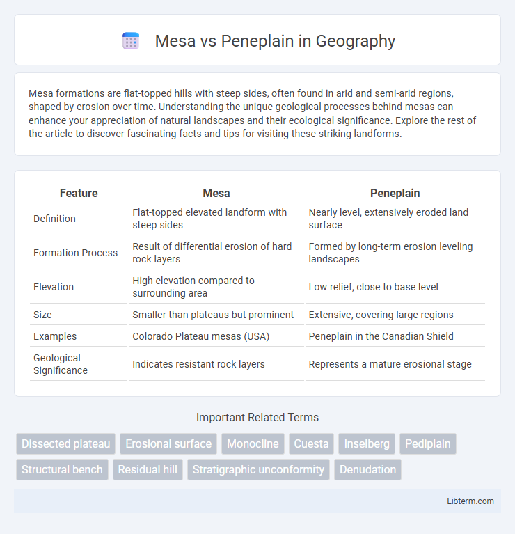 Peneplain vs Mesa in Geography - What is The Difference?