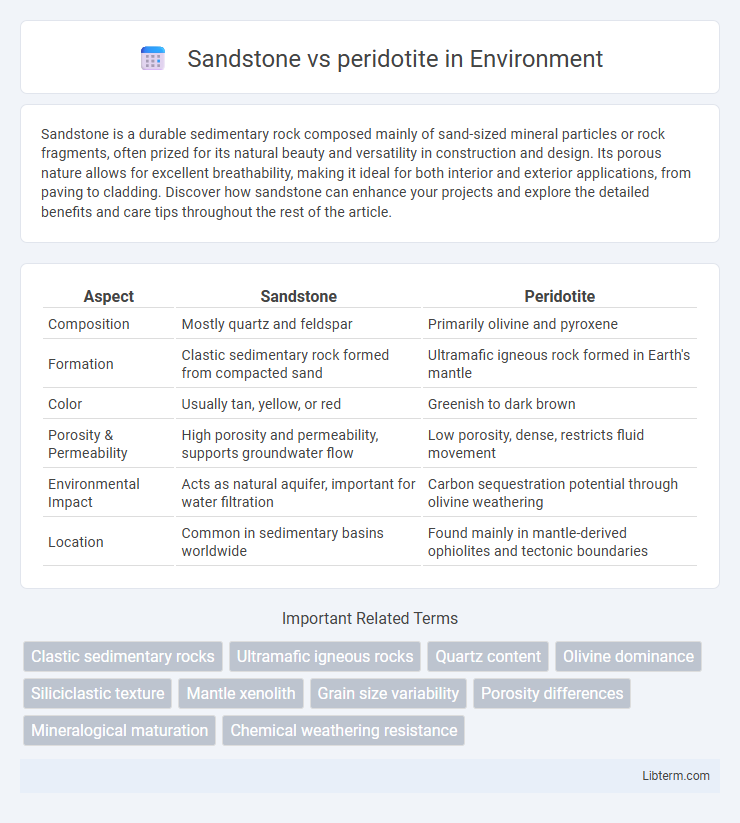 peridotite vs Sandstone in Environment - What is The Difference?