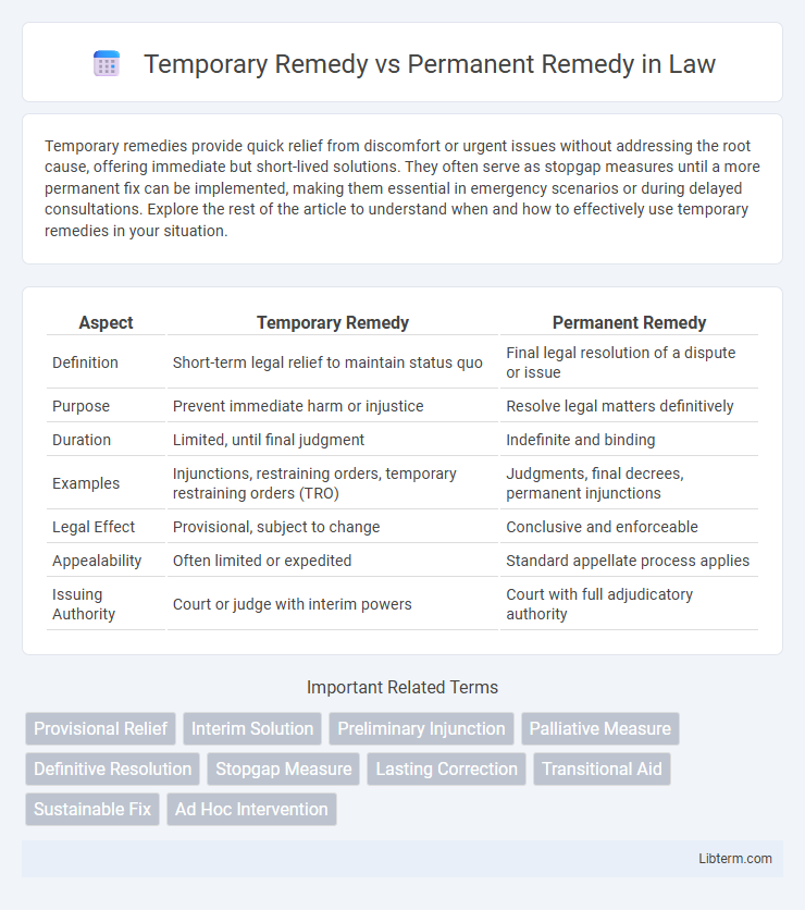 Permanent Remedy vs Temporary Remedy in Law - What is The Difference?