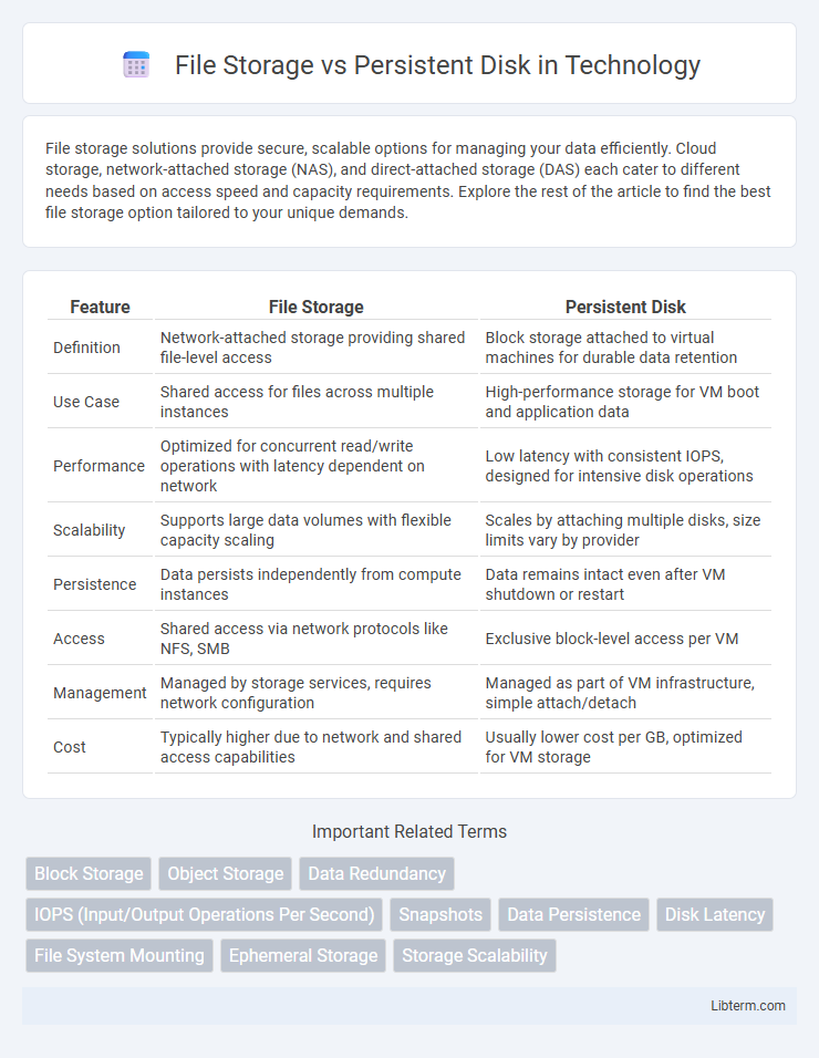 Persistent Disk vs File Storage in Technology - What is The Difference?