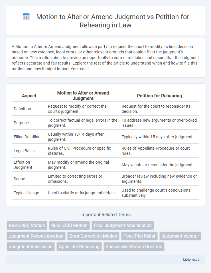 Petition for Rehearing vs Motion to Alter or Amend Judgment in Law - What is The Difference?