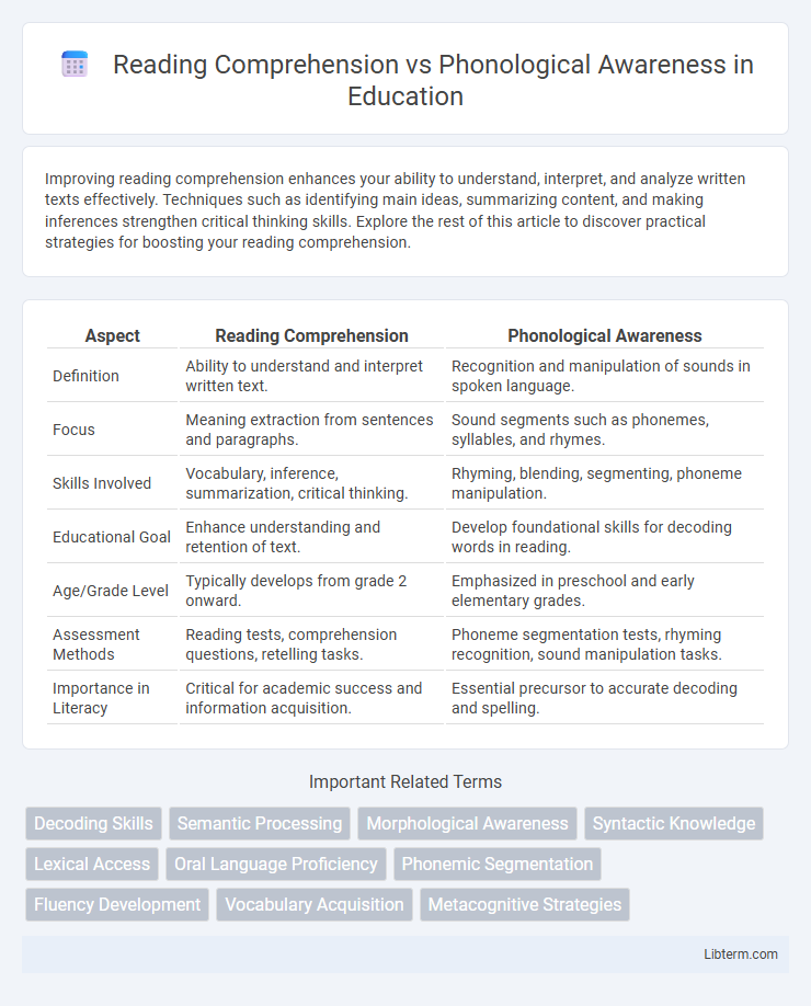 Phonological Awareness vs Reading Comprehension in Education - What is The Difference?