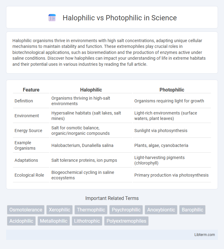 Photophilic vs Halophilic in Science - What is The Difference?