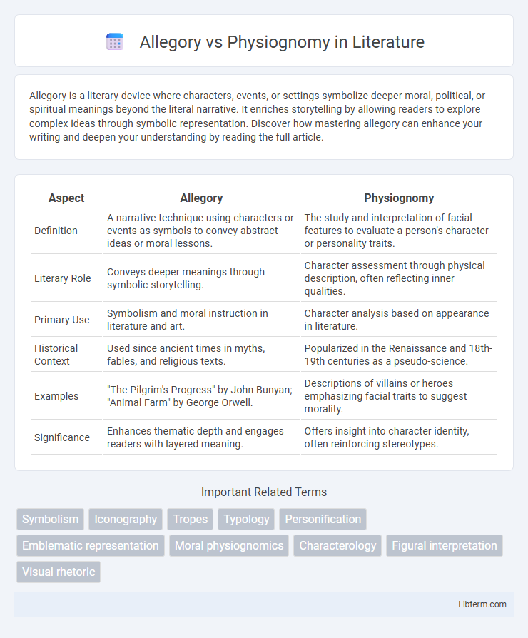 Physiognomy vs Allegory in Literature - What is The Difference?