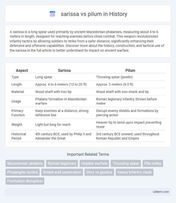 pilum vs sarissa in History - What is The Difference?