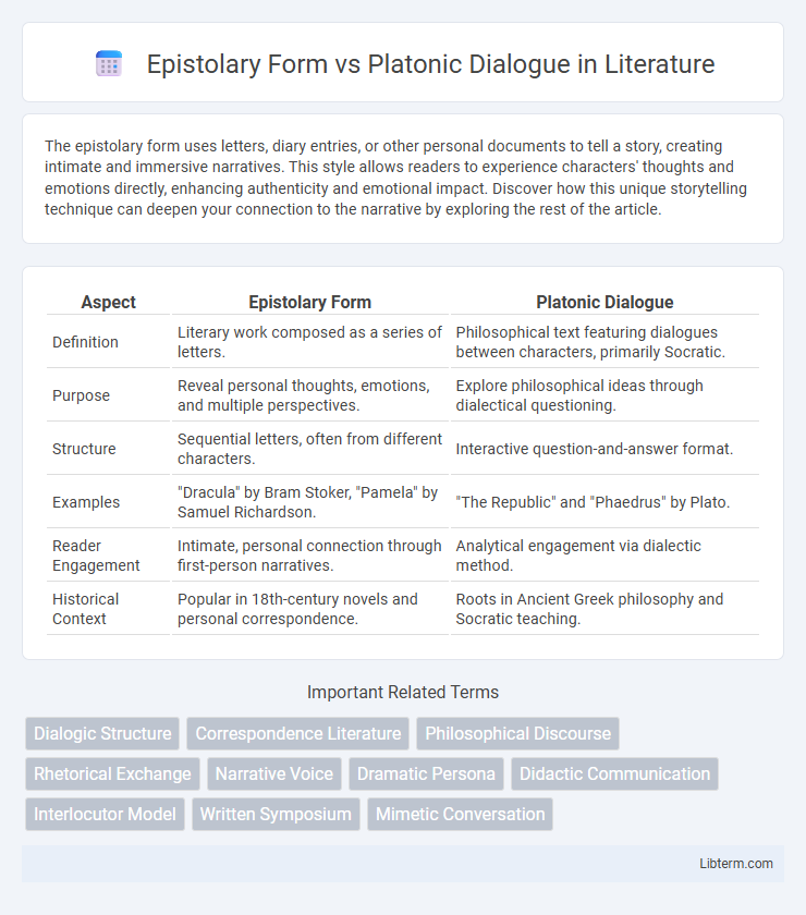 Platonic Dialogue vs Epistolary Form in Literature - What is The Difference?