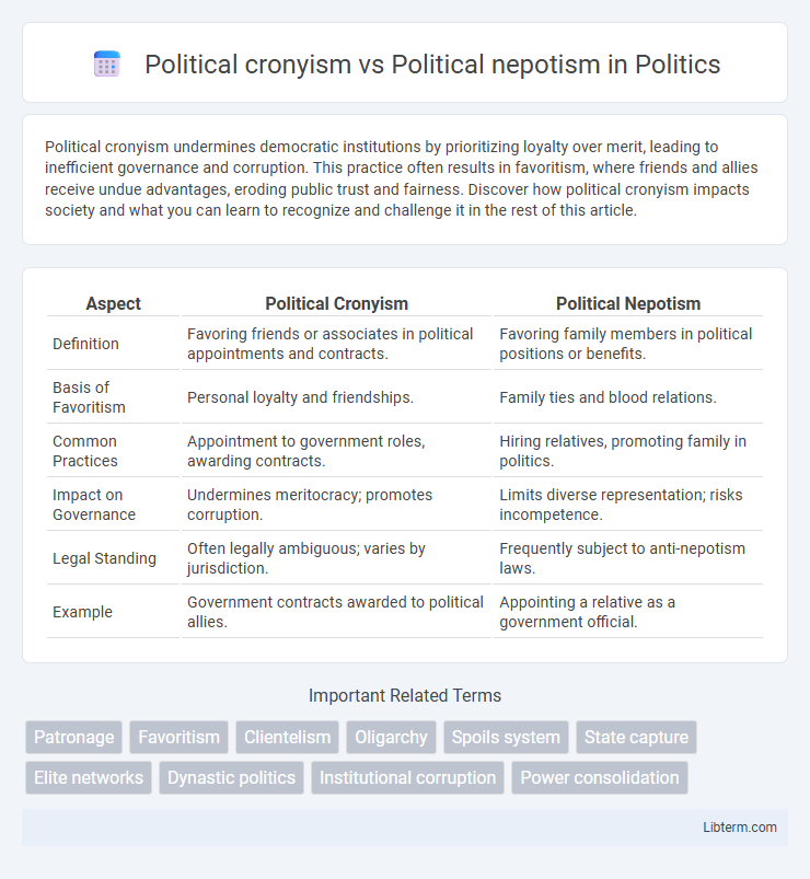 Political nepotism vs Political cronyism in Politics - What is The Difference?