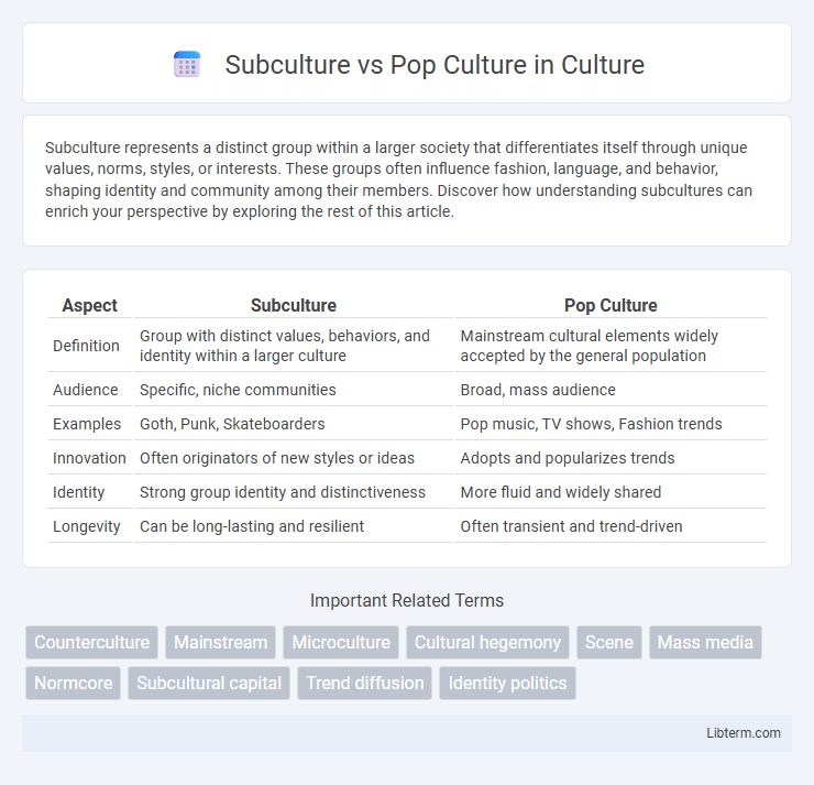 Pop Culture vs Subculture in Culture - What is The Difference?