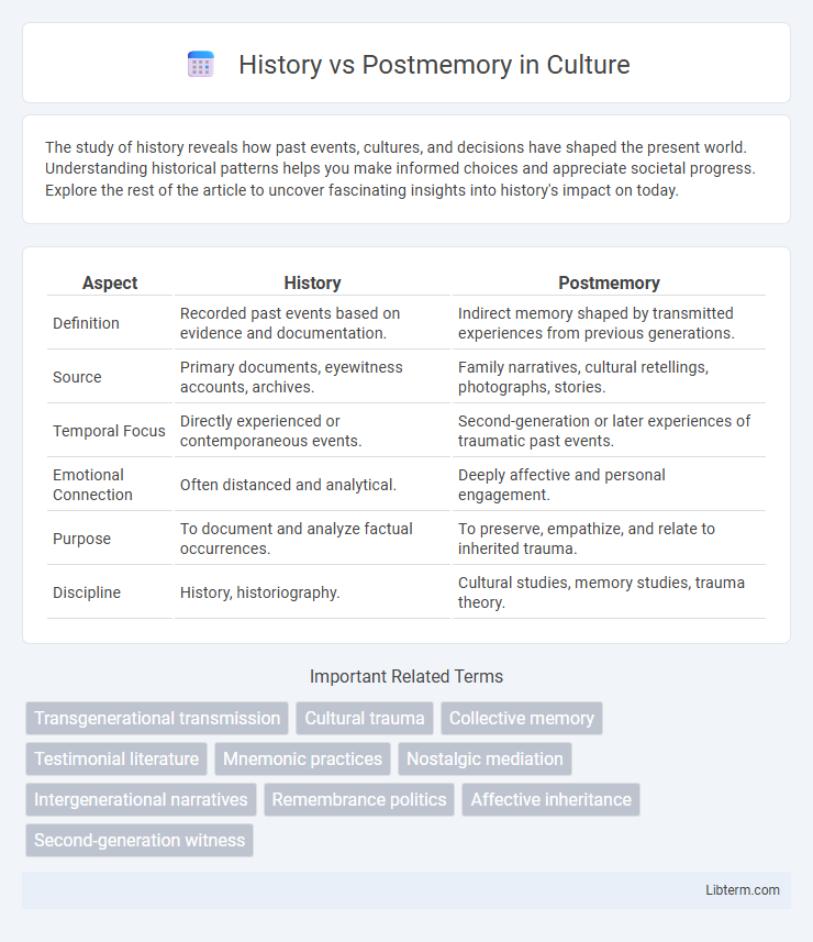 Postmemory vs History in Culture - What is The Difference?