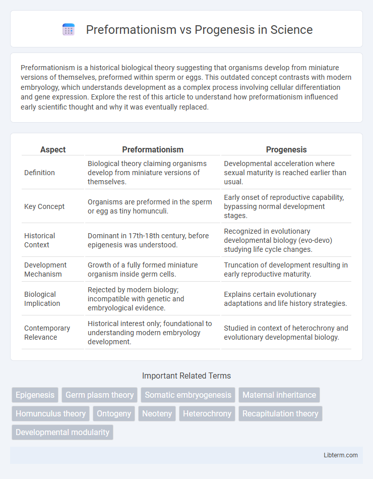 Progenesis vs Preformationism in Science - What is The Difference?