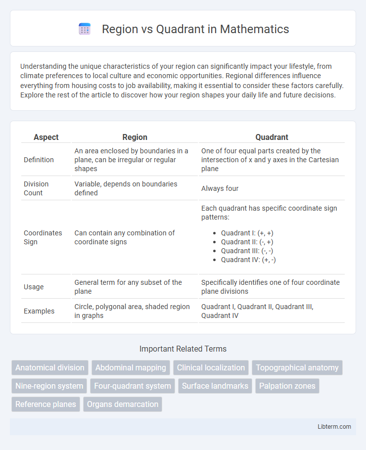 Quadrant vs Region in Mathematics - What is The Difference?