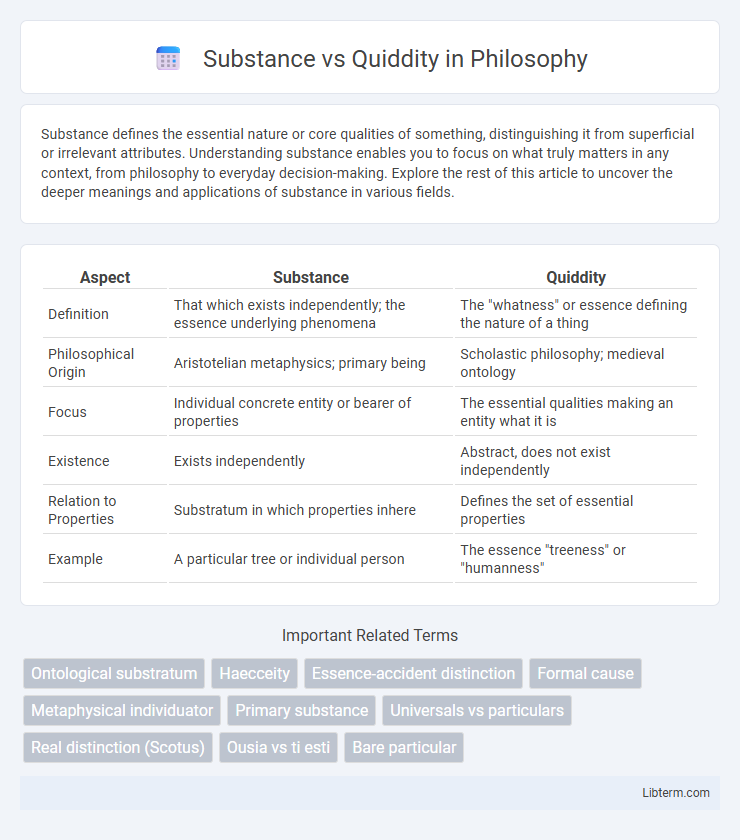 Quiddity vs Substance in Philosophy - What is The Difference?