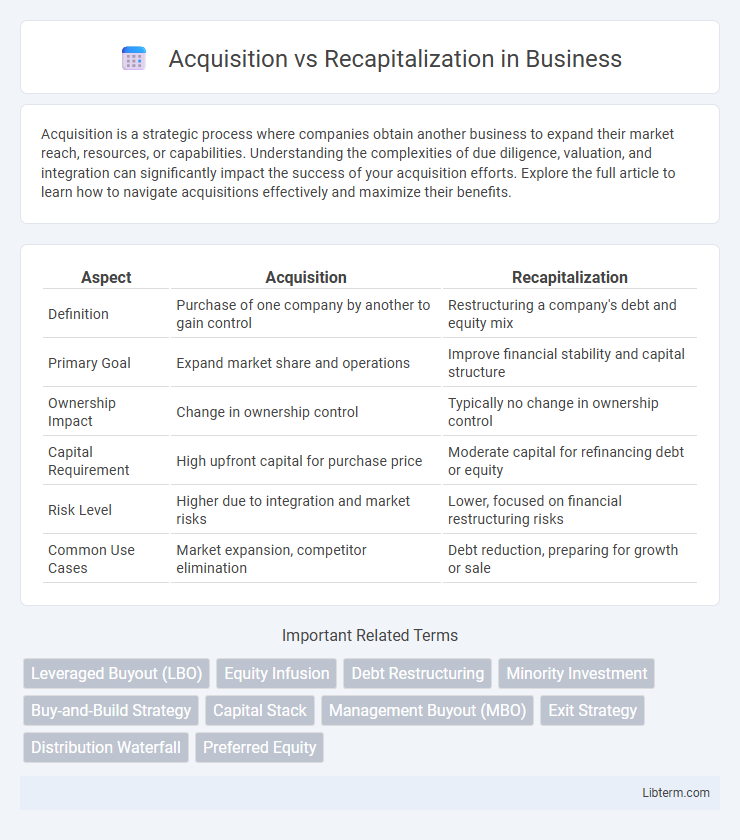 Recapitalization vs Acquisition in Business - What is The Difference?
