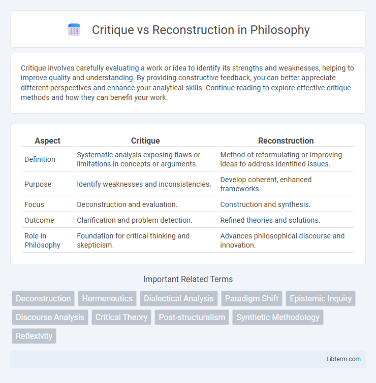 Reconstruction vs Critique in Philosophy - What is The Difference?