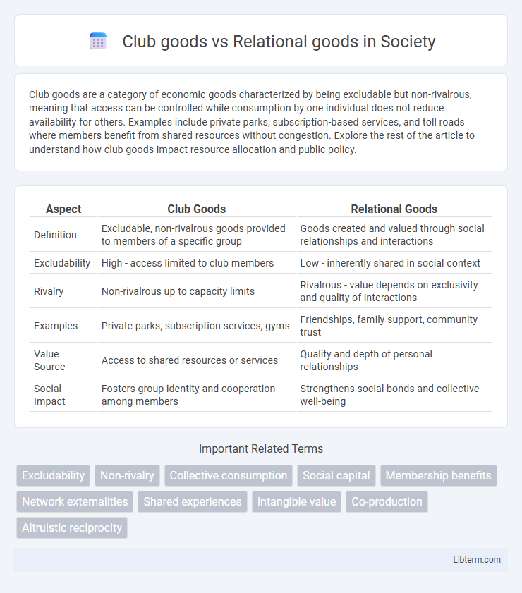 Relational goods vs Club goods in Society - What is The Difference?
