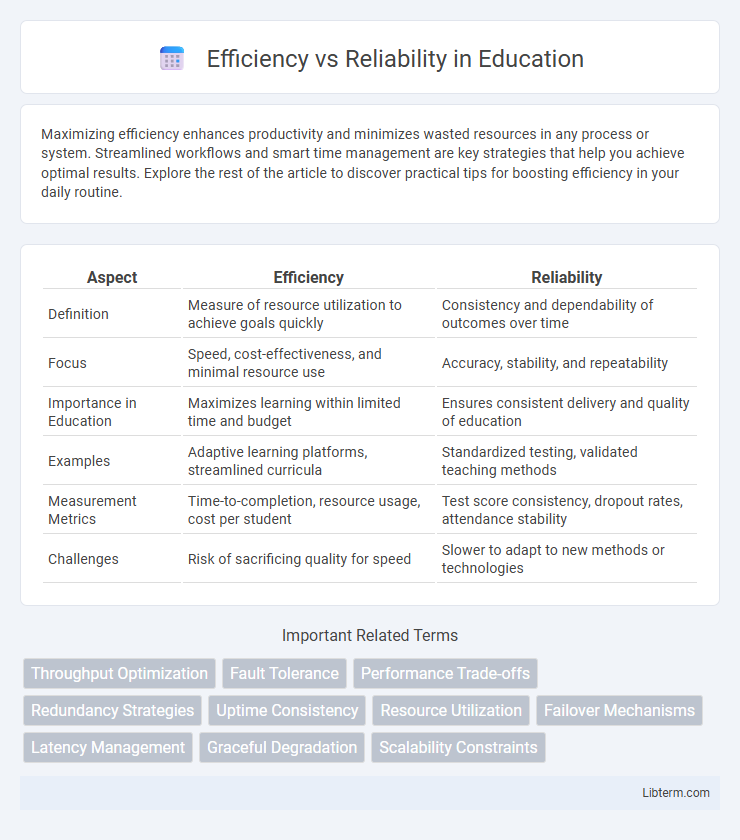 Reliability vs Efficiency in Education - What is The Difference?