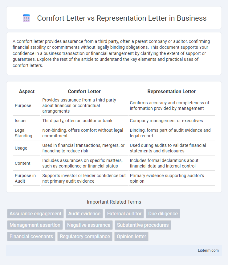 Representation Letter vs Comfort Letter in Business - What is The Difference?