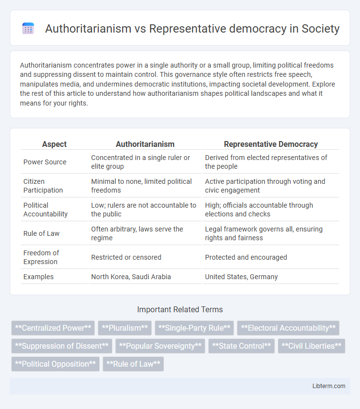 Representative democracy vs Authoritarianism in Society - What is The Difference?