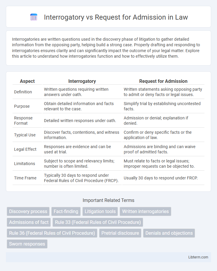 Request for Admission vs Interrogatory in Law - What is The Difference?