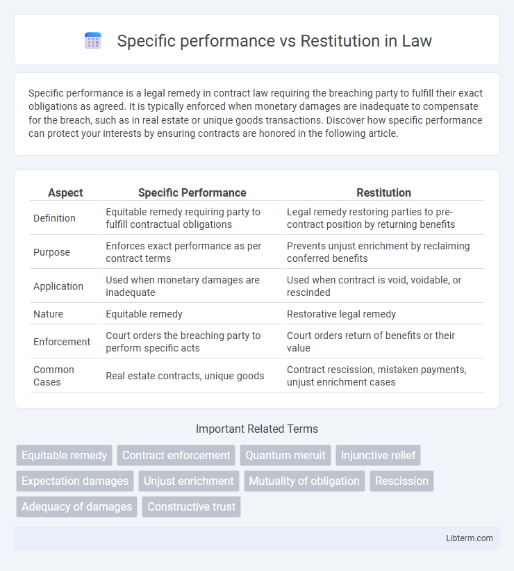 Restitution vs Specific performance in Law - What is The Difference?