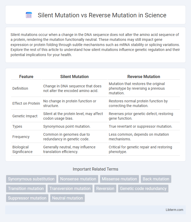 Reverse Mutation vs Silent Mutation in Science - What is The Difference?