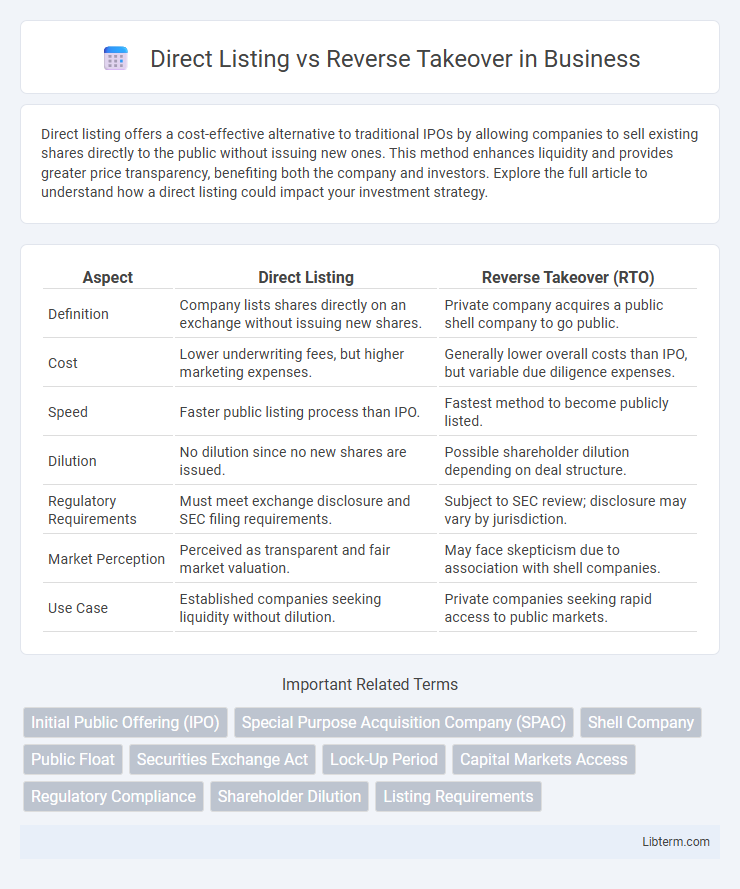 Reverse Takeover vs Direct Listing in Business - What is The Difference?