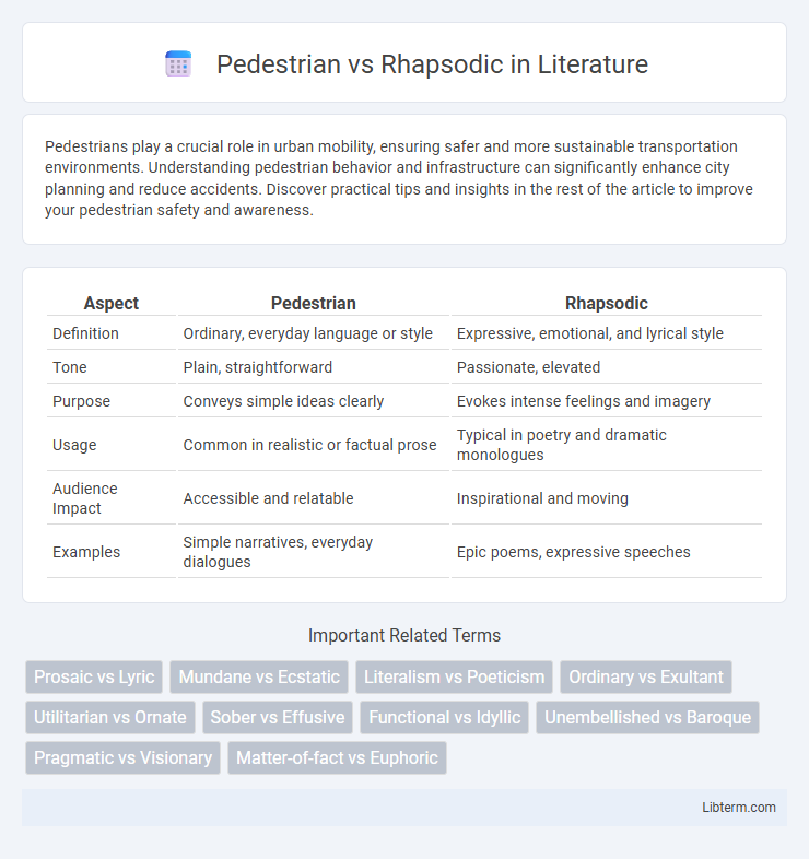 Rhapsodic vs Pedestrian in Literature - What is The Difference?