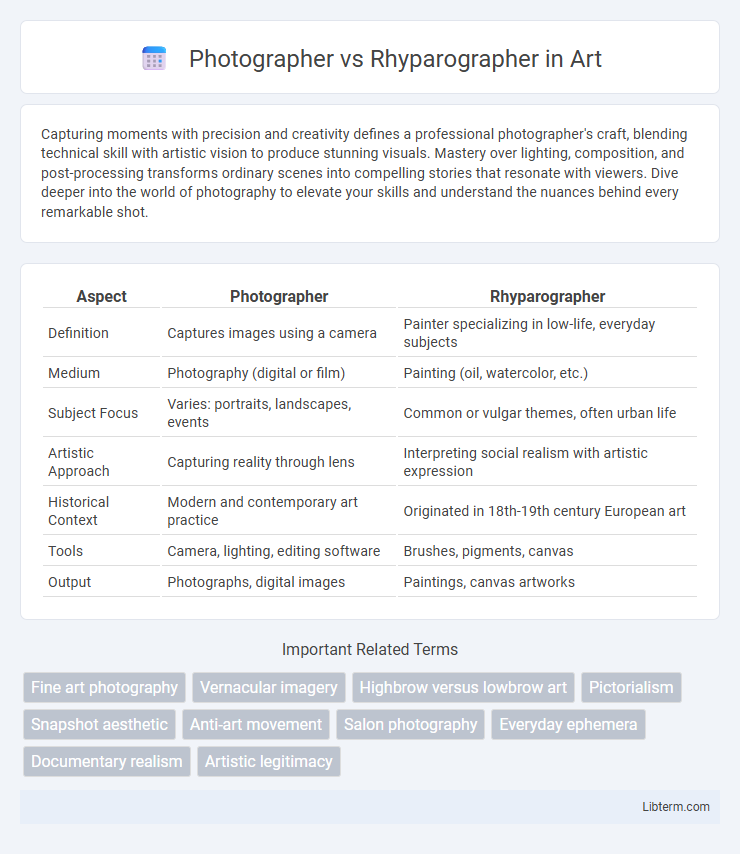 Rhyparographer vs Photographer in Art - What is The Difference?