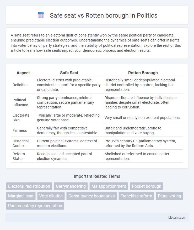 Rotten borough vs Safe seat in Politics - What is The Difference?