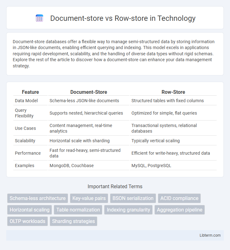 Row-store vs Document-store in Technology - What is The Difference?
