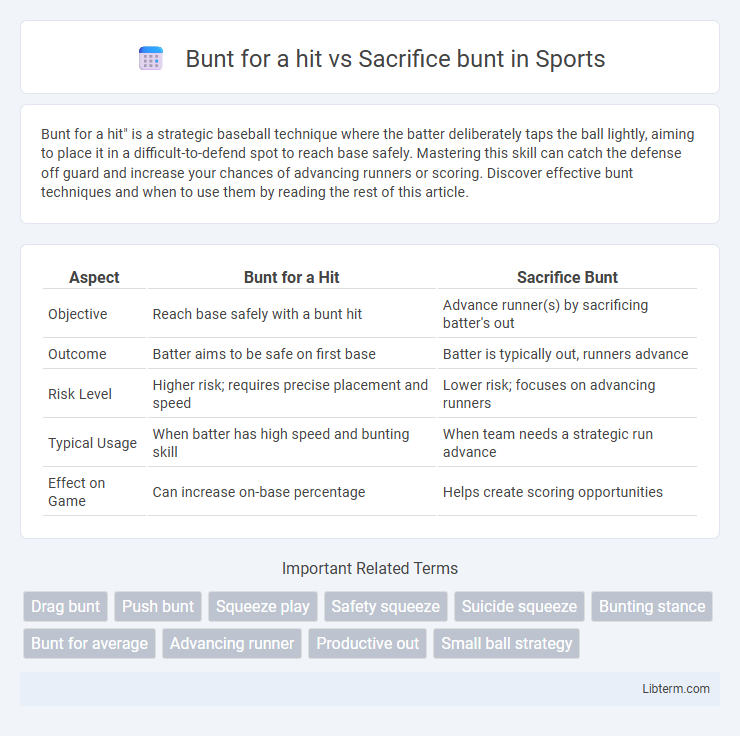 Sacrifice bunt vs Bunt for a hit in Sports - What is The Difference?