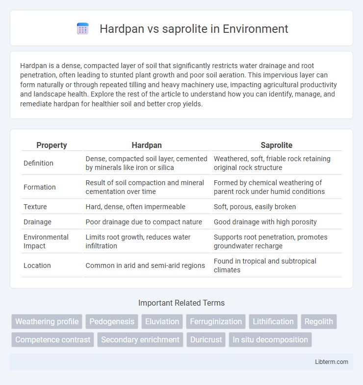 saprolite vs Hardpan in Environment - What is The Difference?