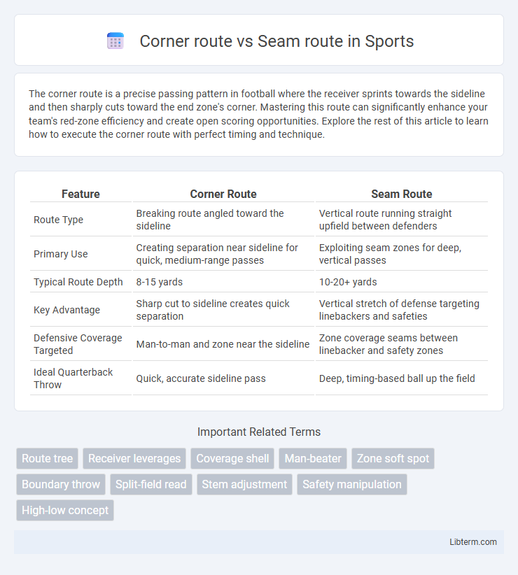 Seam route vs Corner route in Sports - What is The Difference?