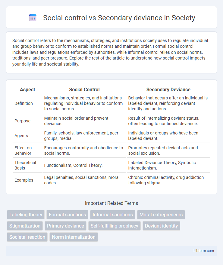 Secondary deviance vs Social control in Society - What is The Difference?