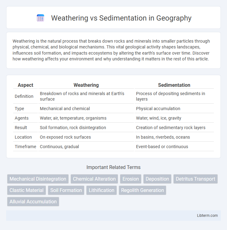 Sedimentation vs Weathering in Geography - What is The Difference?