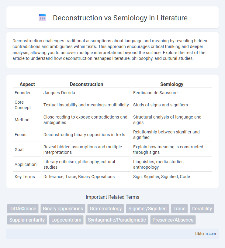 Semiology vs Deconstruction in Literature - What is The Difference?